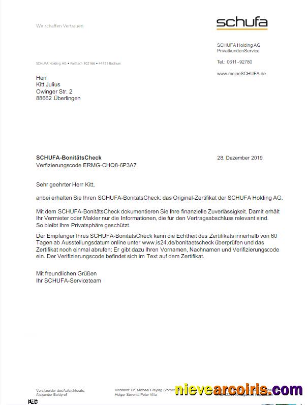 GERMANY SCHUFA utility bill